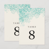 Turfblauwe Licht Shower Tafel Nummer Kaarten (Voorkant / Achterkant)