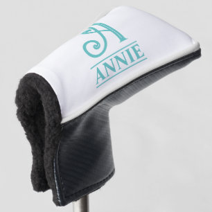 Turfblauwe Monogram Putter Headcover
