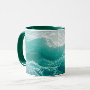 Turfblauwe Oceaangolven Abstracte Droom Mok