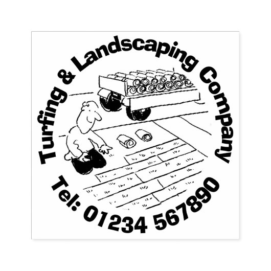 Turfing en landschapsontwerp. rubberstempel (Afrduk)