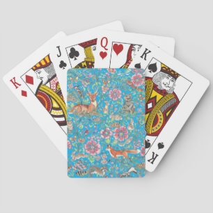 Turfkleurig bos dier woud hert vos konijn pokerkaarten