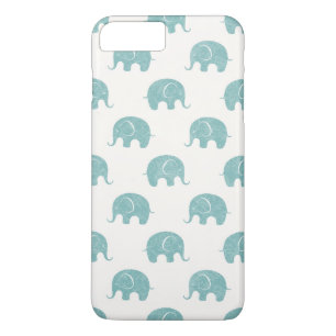Turfkleurig Patroon van Cute Olifant iPhone 8 Plus / 7 Plus Hoesje