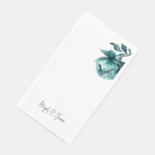 Turfrozen Pioen Personaliseerbare Namen Bruiloft  Servet (Hoek)