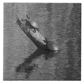 Turftijd - Twee inkt 6x6 keramische tapijten door Tegeltje