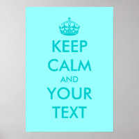 Turguoise Houd kalme posters | tekst