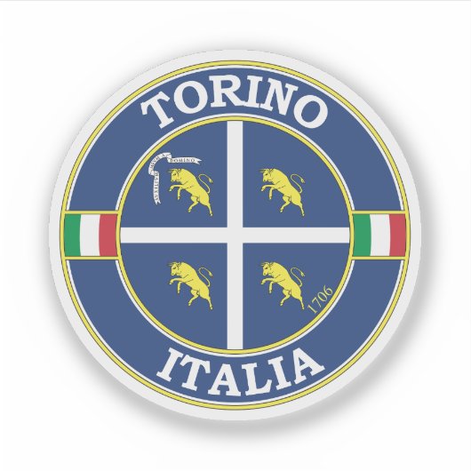 Turijn Italië Cirkel Embleem Sticker (Voorkant)