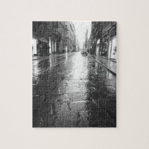 Turijn Italië, Natte Straat Avond Legpuzzel