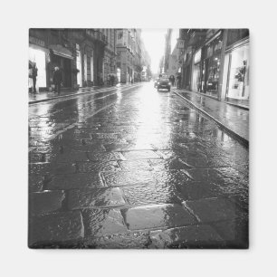 Turijn Italië, Natte Straat Avond Magneet
