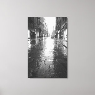 Turijn Italië, Natte Street Evening Canvas Afdruk
