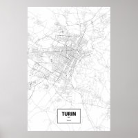 Turijn, Italië (zwart op wit)