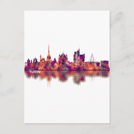Turin Italy Skyline Feestdagenkaart (Voorkant)