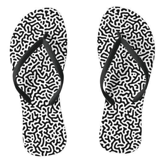 Turing Black & White-patroon Teenslippers (Voetbed)