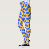 Turing Pattern Abstracte Leggings | Blauw en goud (Links)