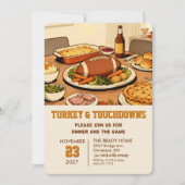 Turkey and Touchdowns Dinner Invitation (Devant)