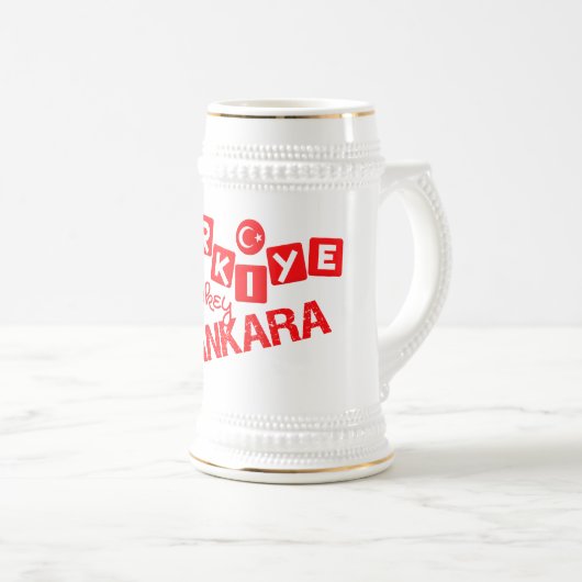 TURKEY ANKARA-mok - kies stijl en kleur Bierpul (Voorkant rechts)