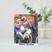 Turkey Biker Funny Briefkaart (Staand voorkant)