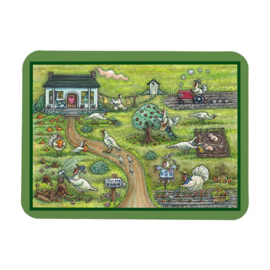 TURKEY BOERDERIJ Gobble THANKSGIVING MAGNET Magneet (Horizontaal)