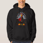Turkey Bowling Hello Fall Cute Turkey Bowling Squa Hoodie (Voorkant)