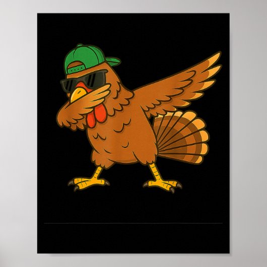 Turkey Dab Meme Animal Dance Funny For Men Women K Poster (Voorkant)