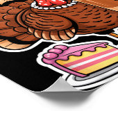 Turkey Drinking Coffee Bow Thanksgiving Womens Tur Poster (Hoek)