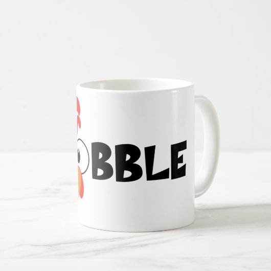 Turkey Face Gobble Coffee Mug (Devant droit)