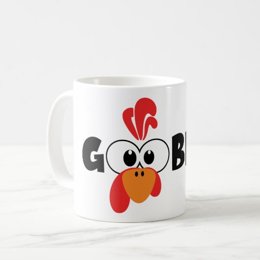 Turkey Face Gobble Coffee Mug (Devant gauche)