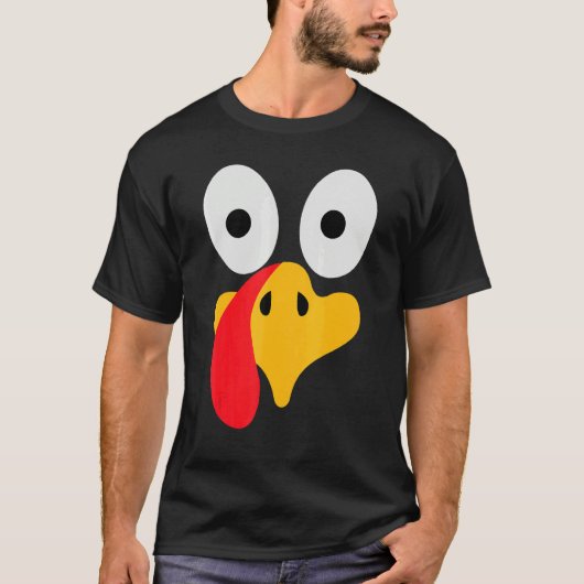 Turkey Face Pilgrim  Thanksgiving Costume T-shirt (Voorkant)