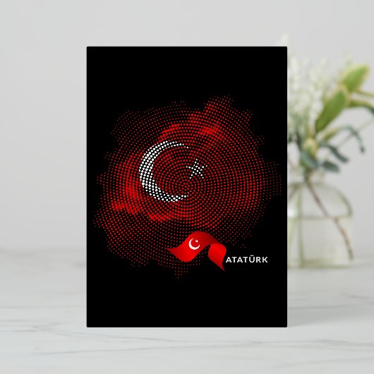 Turkey flag folie uitnodiging (Staand Voorkant)