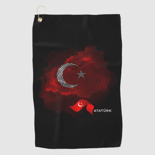 Turkey flag golfhanddoek (Voorkant)
