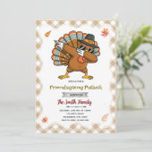 Turkey Friendsgiving party invitation Kaart (Staand voorkant)
