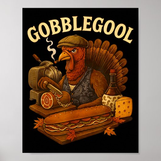 Turkey Gabagool Gobbol Funny Italian Food Poster (Voorkant)