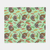 Turkey Gobbler In The Forest Pattern Fleece Deken (Voorkant (Horizontaal))
