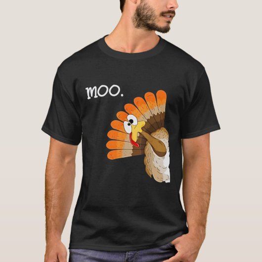 turkey moo grappige Thanksgiving T-shirt (Voorkant)