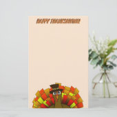 Turkey Pilgrim Thanksgiving Briefpapier (Staand voorkant)