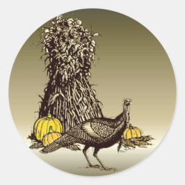 Turkey Pumpkin Ronde Sticker