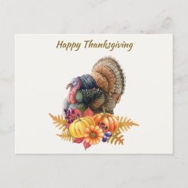 Turkey Pumpkins Thanksgiving Briefkaart