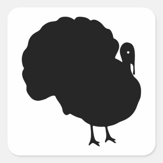 Turkey Silhouette Vierkante Sticker (Voorkant)