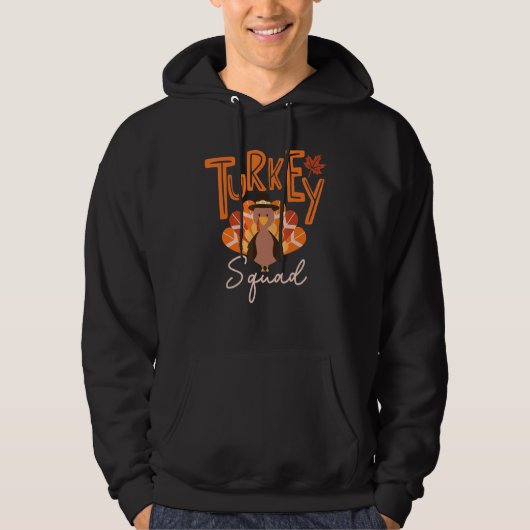 Turkey Squad  Thanksgiving Day Run Pilgrim Hoodie (Voorkant)