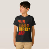 Turkey Trot Running Thanksgiving Run Beer Nap  T-shirt (Voorkant volledig)