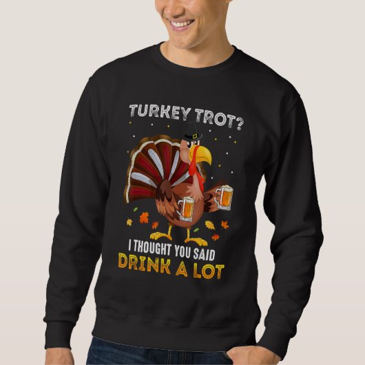 Turkey Trot Squad Running Drinking Matching Thanks Trui (Voorkant)