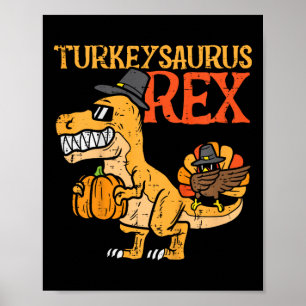 Turkeysaurus Rex Dab Kalkoen Dino Peuter Jongens D Poster