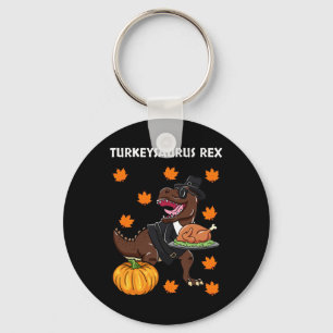 Turkeysaurus Rex Thanksgiving Day Dinosaur Kalkoen Sleutelhanger