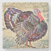 Turkije Art Bird Thanksgiving Onderzetter