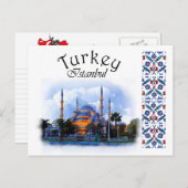 Turkije - Blauwe moskee Briefkaart (Voorkant / Achterkant)