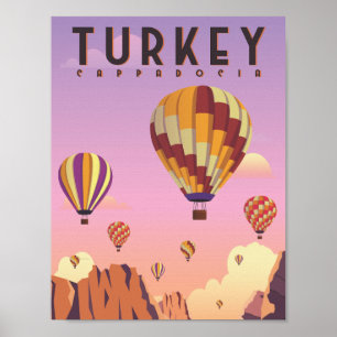 Turkije Cappadocië Beroemde Reisplaats Illustratie Poster