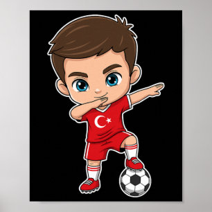 Turkije Dab Kind Doel Cartoon Turkse Vlag Voor Jon Poster