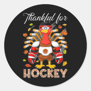 Turkije dankbaar voor Hockey Thanksgiving Hockey J Ronde Sticker