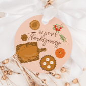 Turkije Diner Thanksgiving Theme Pink Bedankjes Labels