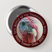 Turkije Duel Holiday Cook off Pinback Button (Voorkant /achterkant)