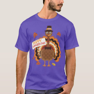 Turkije eet Pizza Adult Vegan Kinder Funny Thanksg T-shirt